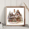 Christmas Cabin-18CT Counted Cross Stitch 35*35cm/13.78*13.78in