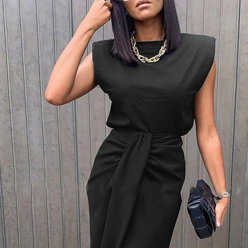 2021 fashion vest suit two-piece ladies high waist elegant black front split office clothes suit female matching suit