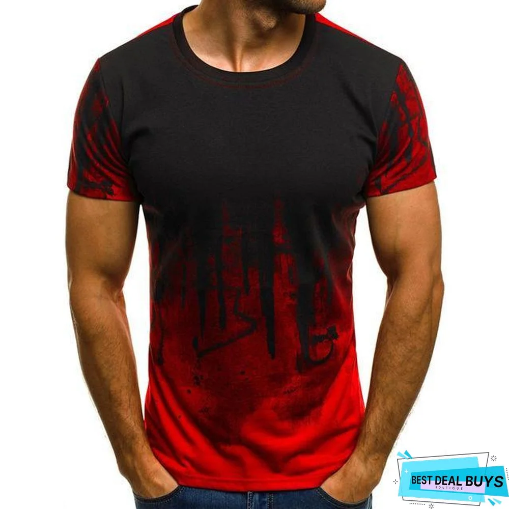 Men Printed Hip-Hop Streetwear Long Sleeve Fitness T-Shirts