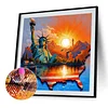 Diamond Painting -DIY Round Drill Statue of Liberty at Sunrise(40x40cm-Box)