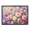 (US Only)Full Embroidery Egyptian Cotton Thread 14CT Printed Flowers Cross Stitch126x97cm