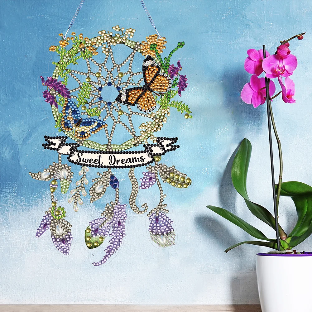 Dreamcatcher 2D Flat DIY Diamond Art Pendant Single-Sided Drill Wall Door Decor