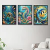(US Only)4Pcs 30x40cm Marine Animal 5D DIY Special Shape Crystal Partial Diamond Painting