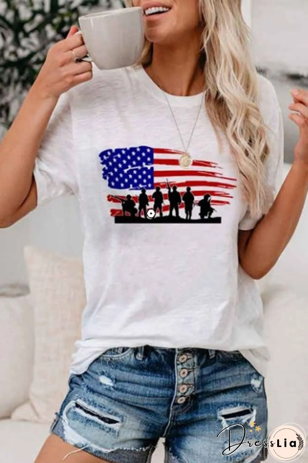 Digital Printed Plus Size Casual T-Shirt