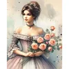 (Multi-Style)Flowers Lady-Full Round Diamond Painting 40*40/40*50CM