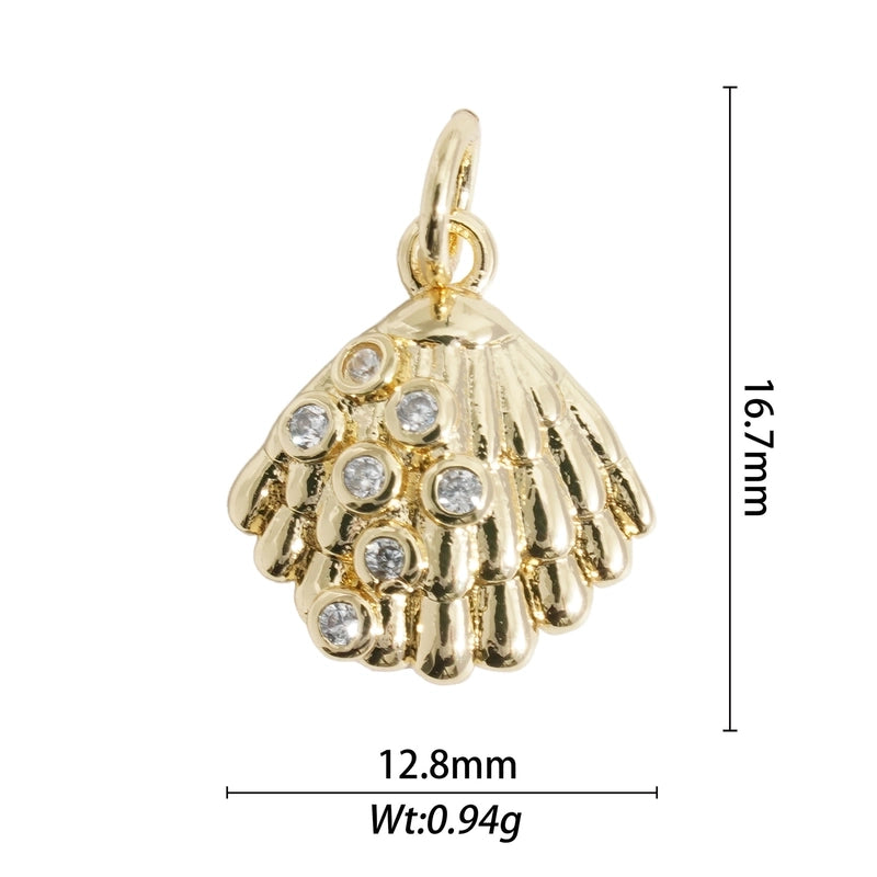 1 Piece Alloy Scallop Starfish Butterfly Pendant