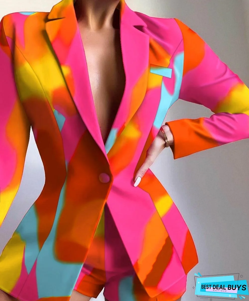 Pearls Decor Single Button Long Sleeve Blazer