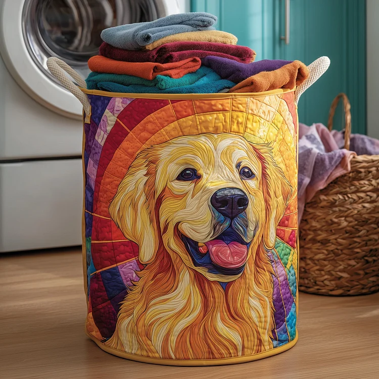 Golden Retriever Quilted Laundry Basket GFTOMA4392
