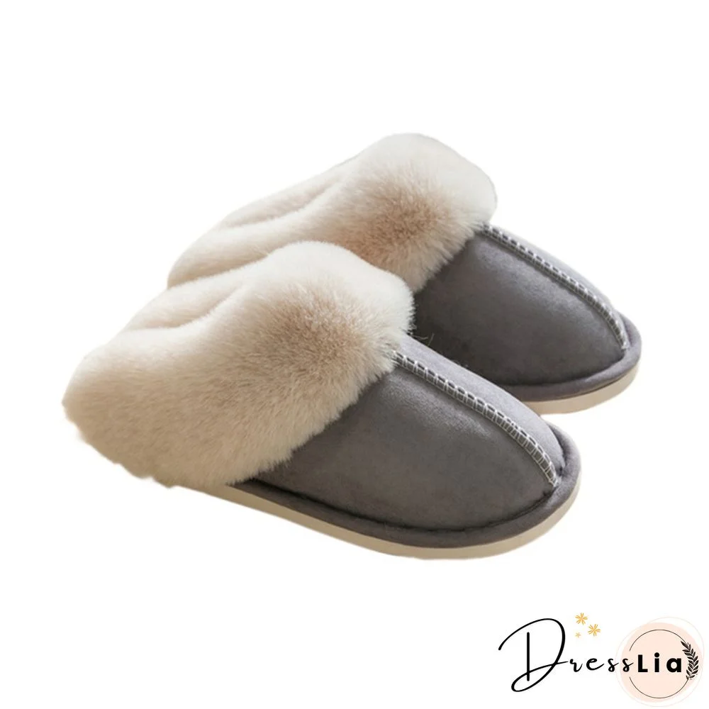 Fashion Women Winter Slippers Indoor Bedroom Lovers Couples Shoes Fashion Warm Shoes Flat Flat Antiskid Slipper