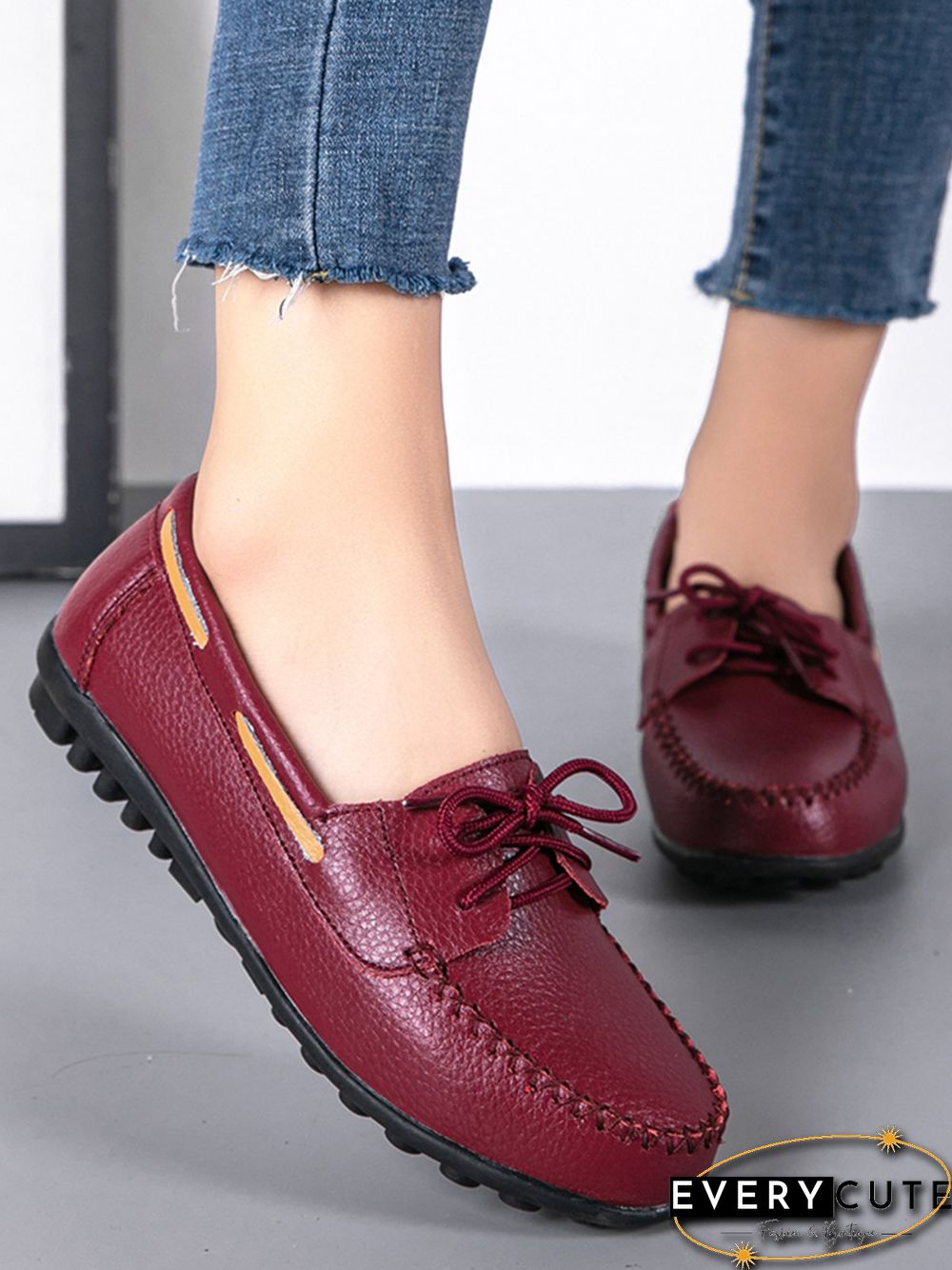 Retro Casual Simple Lace-up Flat Shoes