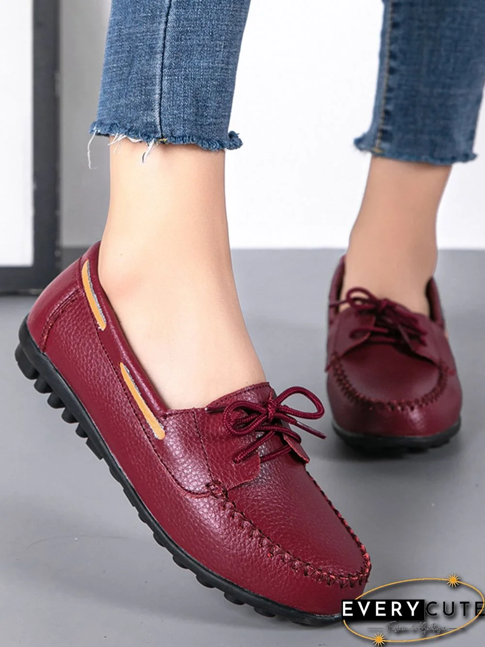 Retro Casual Simple Lace-up Flat Shoes