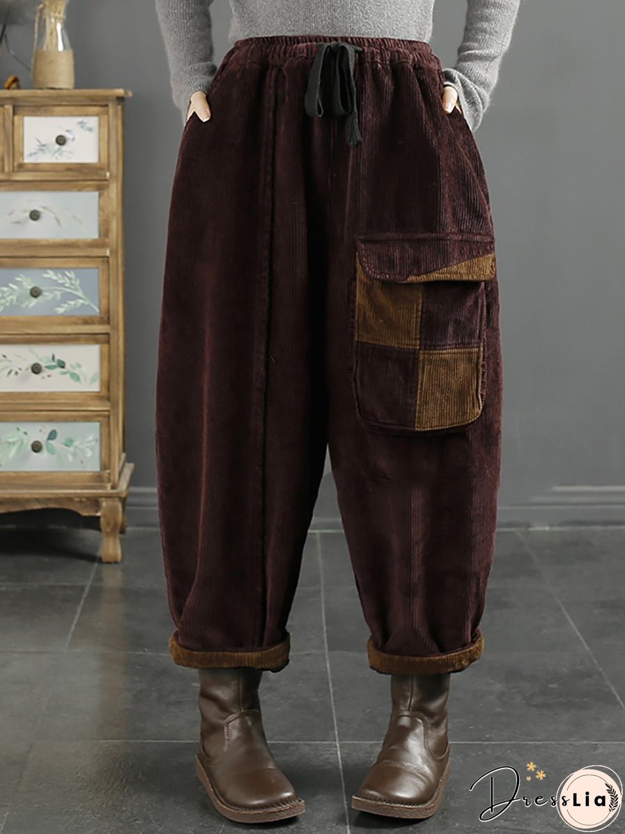 Women Winter Fleece-lined Harem Pants