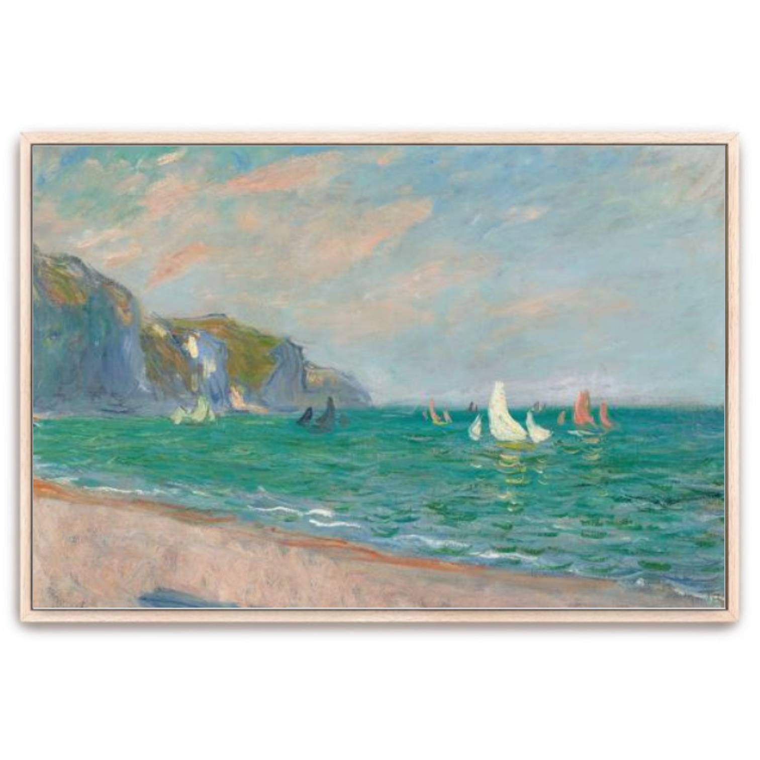 Boats Below the Pourville Cliffs; Bateaux Devant Les Falaises De Pourville, 1882 - Works with frames