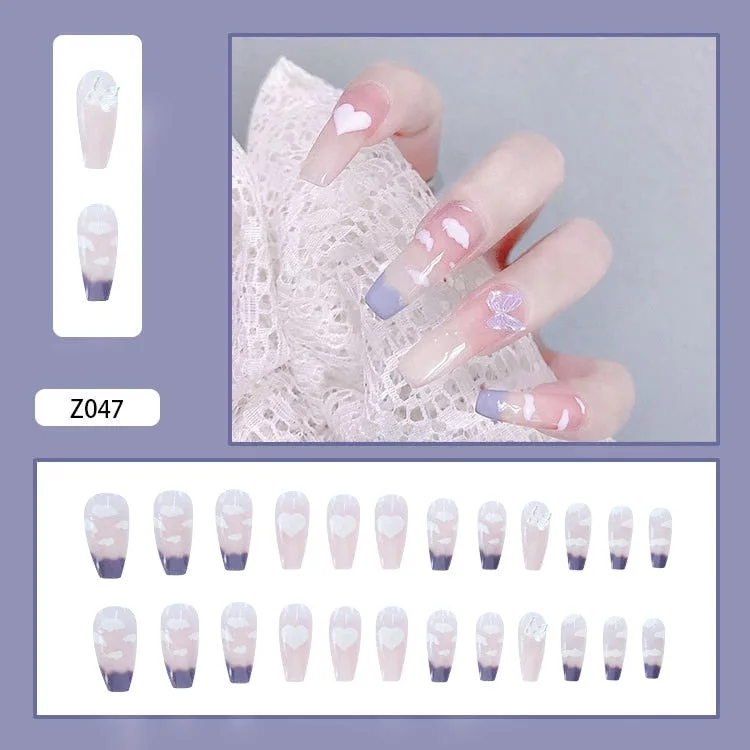 24Pcs/Set 3D Butterfly Three Dimensional Bow Bride Fresh and Elegant White Wear Remov DIY Manicure Nail Art Tools-Nail Inspo