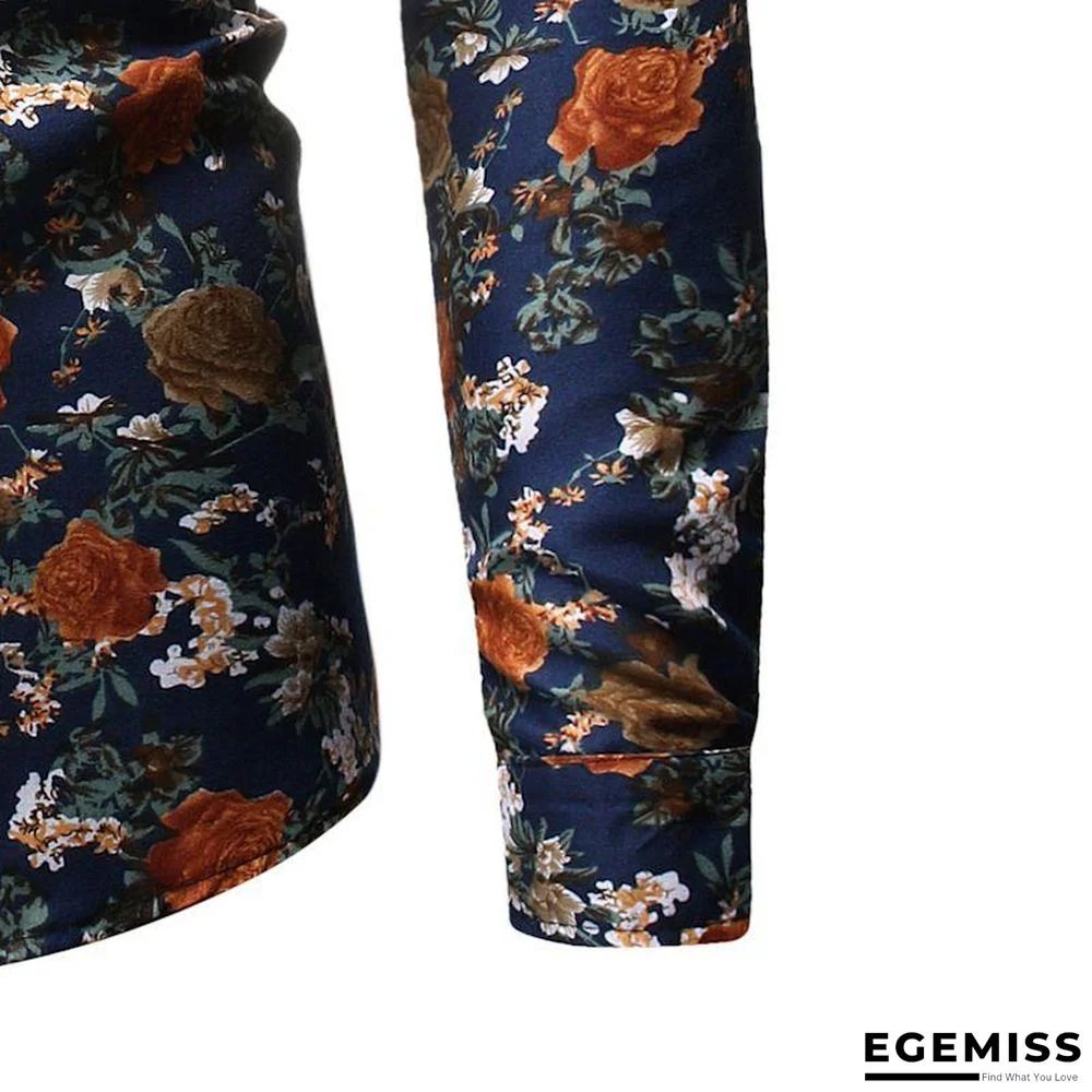 AliExpress wish Hong New style Foreign trade Men'S Wear fashion printed Fold-down collar Plus-sized men's long-sleeve shirt | EGEMISS