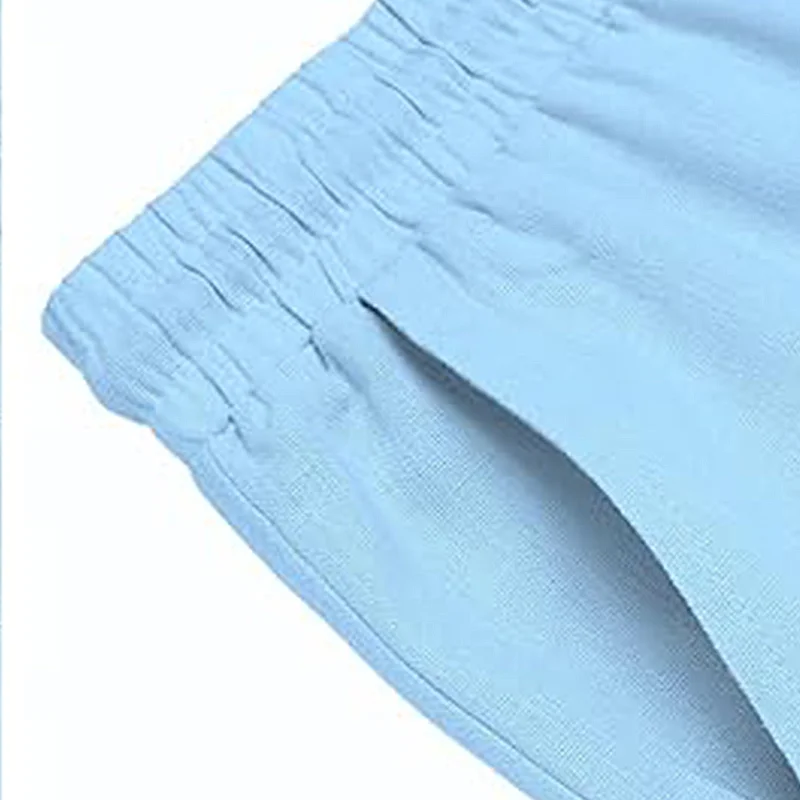 Men's Outdoor Leisure Beach Vacation Editing Edge Strips Linen Sets