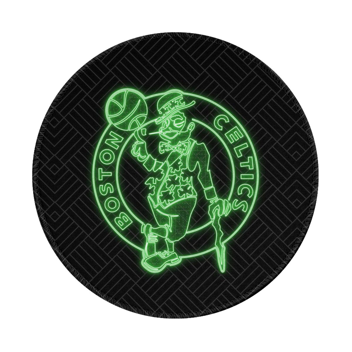 Boston Celtics Neon Light Round Non-Slip Thick Rubber Modern Gaming Mousepad