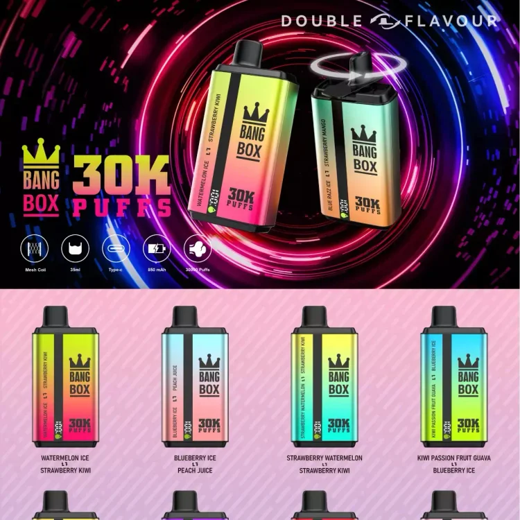Bang Box 30000: 30.000 Z&uuml;ge Vape mit Dual-Flavor & 35ml E-Liquid  www.vapeshoppromax.com