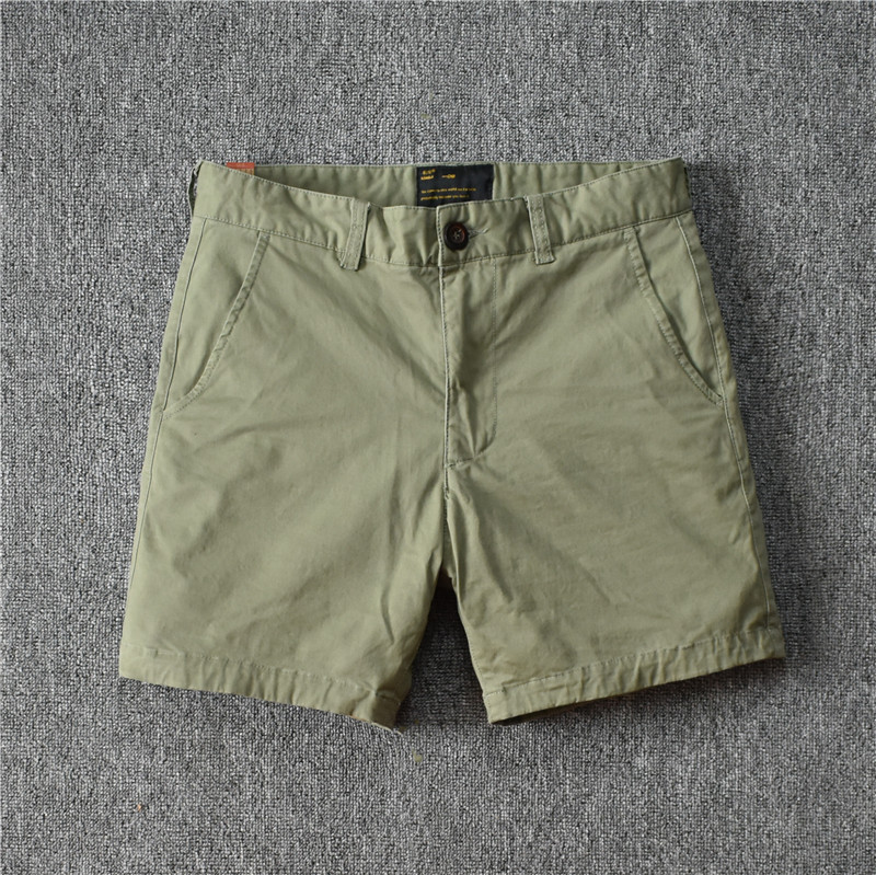 Men's Cotton Slim-fit Solid Color Three-quarter Pants