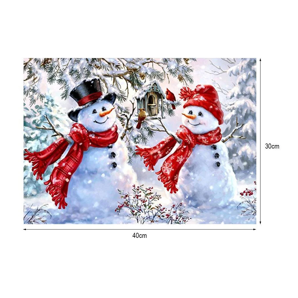 Diamond Painting - Partial Round Drill - Christmas Snowman(30*40cm)