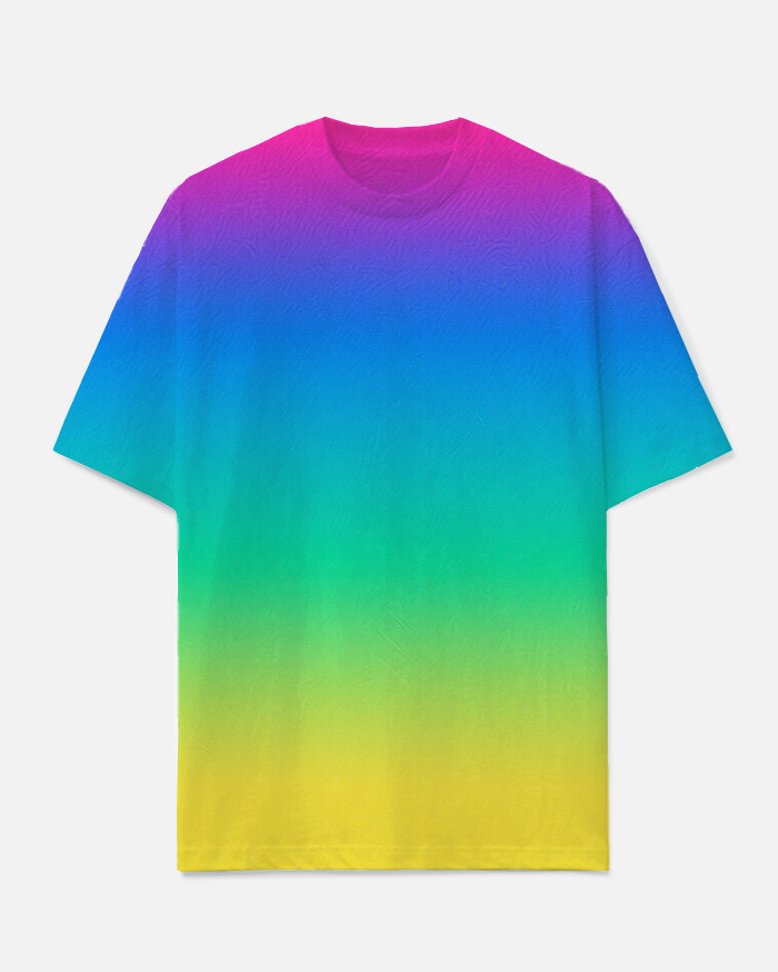 Men's Sleek Gradient Rainbow Effect Casual Big and Tall Short Sleeve T-shirts