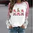 Giftitrends Valentine'S Day Women'S Blouse Casual Heart Printed Shirts Patchwork Round Neck Tops Autumn Long Sleeve Hoodless Pullovers