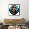 Owl Glass Painting - 11CT Stamped Cross Stitch 40*40cm/15.75*15.75in(glass painting cross stitch) tapestrymarket