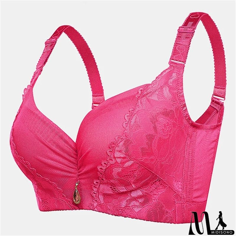 MidiSono - Women's Underwire Adjusted Straps Cotton Lining Comfy Bras - Blue