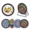 4PCS Wooden Diamond Painted Placemats for Dining Table Decor (Datura)