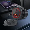 12V-24V Car Charger Socket 3 Ports PD Type C QC 3.0 USB Outlet for Car RV Marine