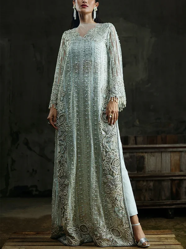 V-neck Mesh Lace Top Pants Suit