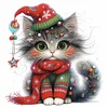 Christmas Kitten-18CT Stamped Cross Stitch 25*25cm/9.84*9.84in tapestrymarket