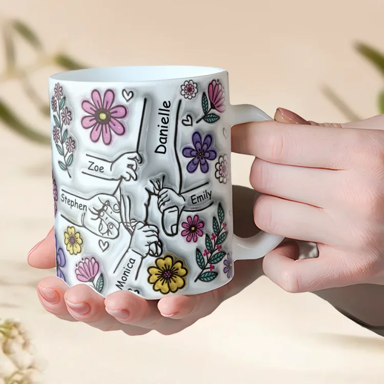 Personalized Ceramic Mug-We Hold Hands-Gift For Mom
