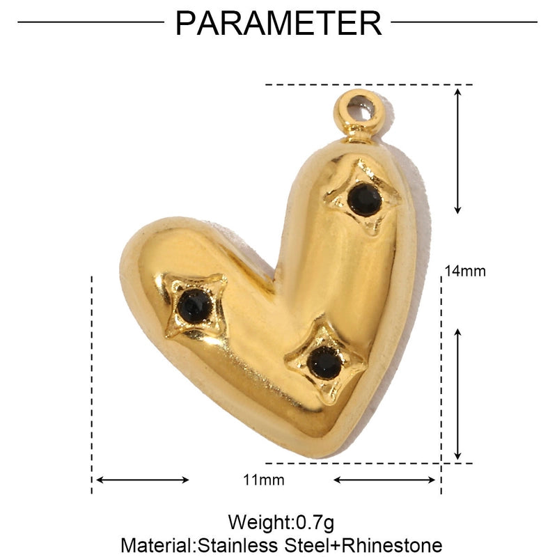 3 PCS/Package Titanium Steel Letter Heart Shape Pendant Jewelry Accessories