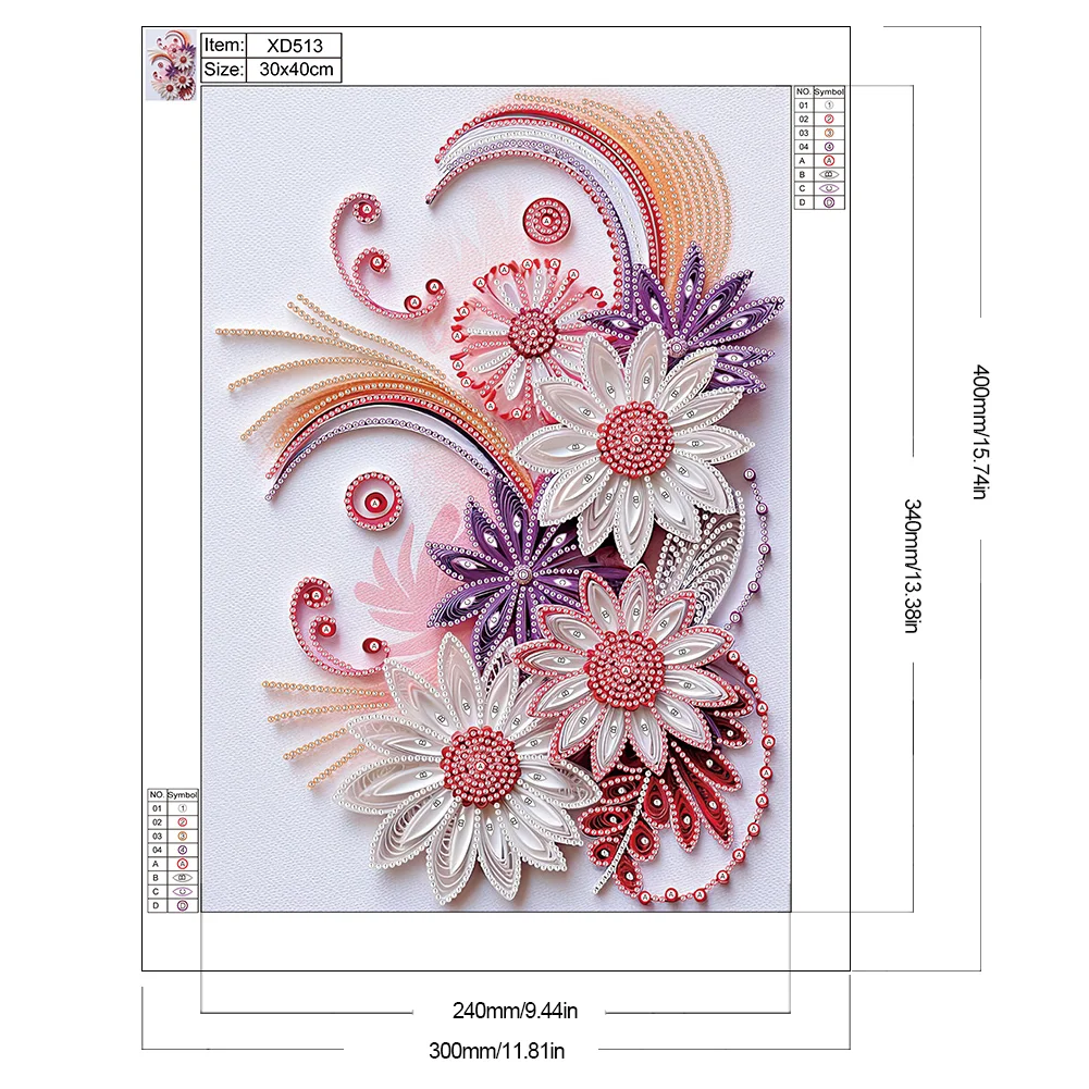 Diamond Painting - Partial Special Shaped Drill - Flower(Canvas|30*40cm)