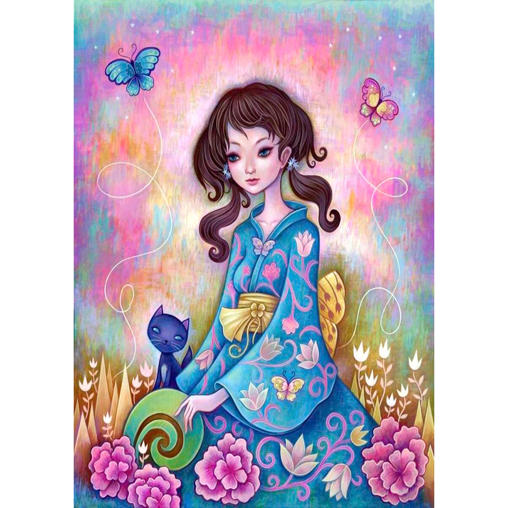 

Illustration Girl - Round Drill Diamond Painting - 30*40CM, 501 Original