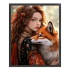 Girl And Fox- 11CT Stamped Cross Stitch 40*50cm/15.75*19.69in