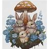 >SALE<Embroidery Eco-cotton Thread 14CT Printed Bunny Family Cross Stitch 40x47cm
