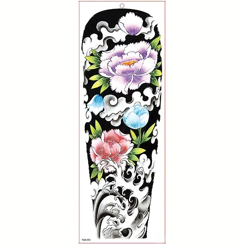 Lion Beast Rose Full Flower Body Art Tattoo Large Arm Sleeve Tattoo Waterproof Temporary Tattoo Sticker