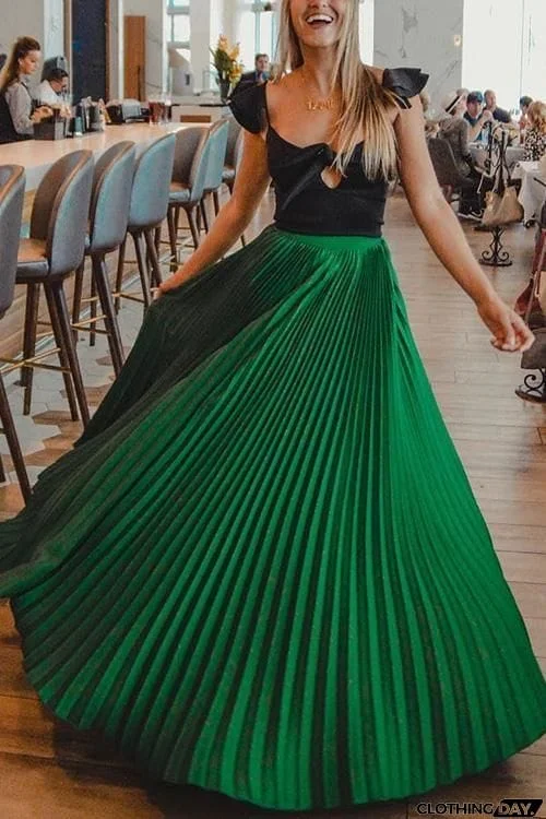 Pleated Maxi Skirts