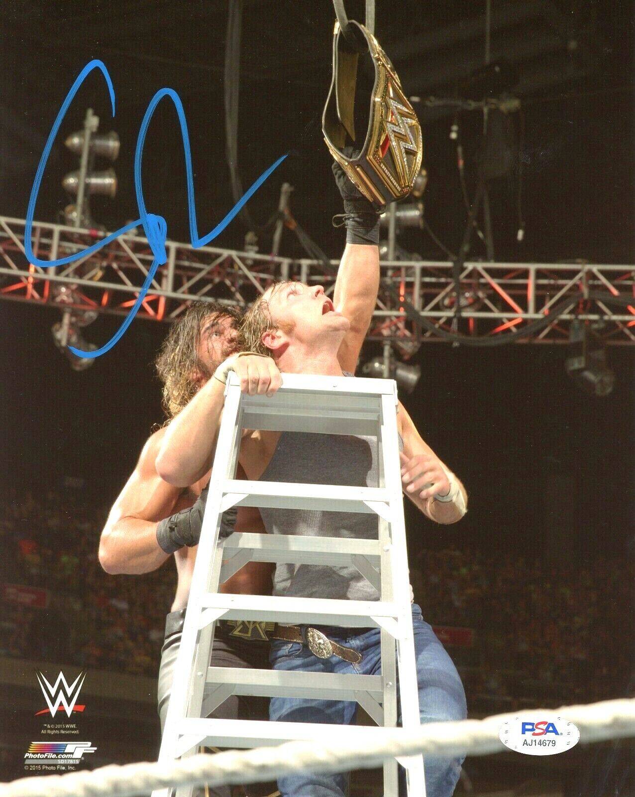 WWE SETH ROLLINS HAND SIGNED AUTOGRAPHED 8X10 Photo Poster painting WITH PROOF AND PSA COA 17