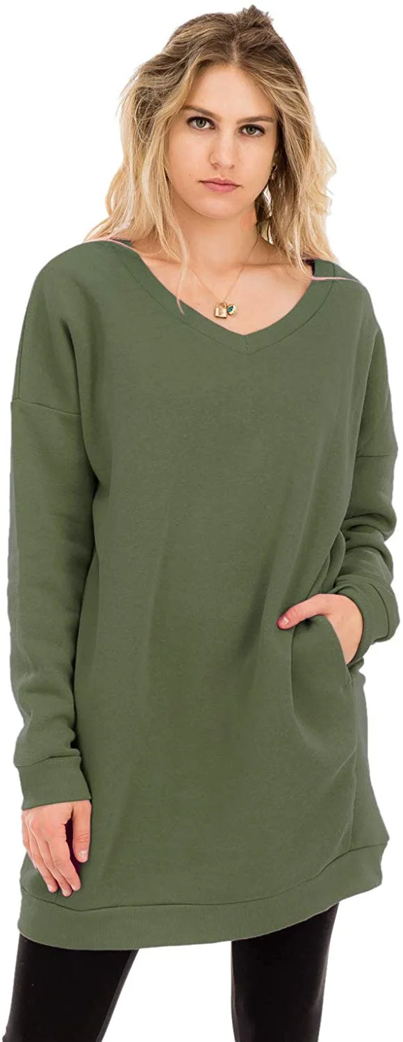 women's  Over-Sized Casual Loose Fit Long Sleeves Sweatshirts