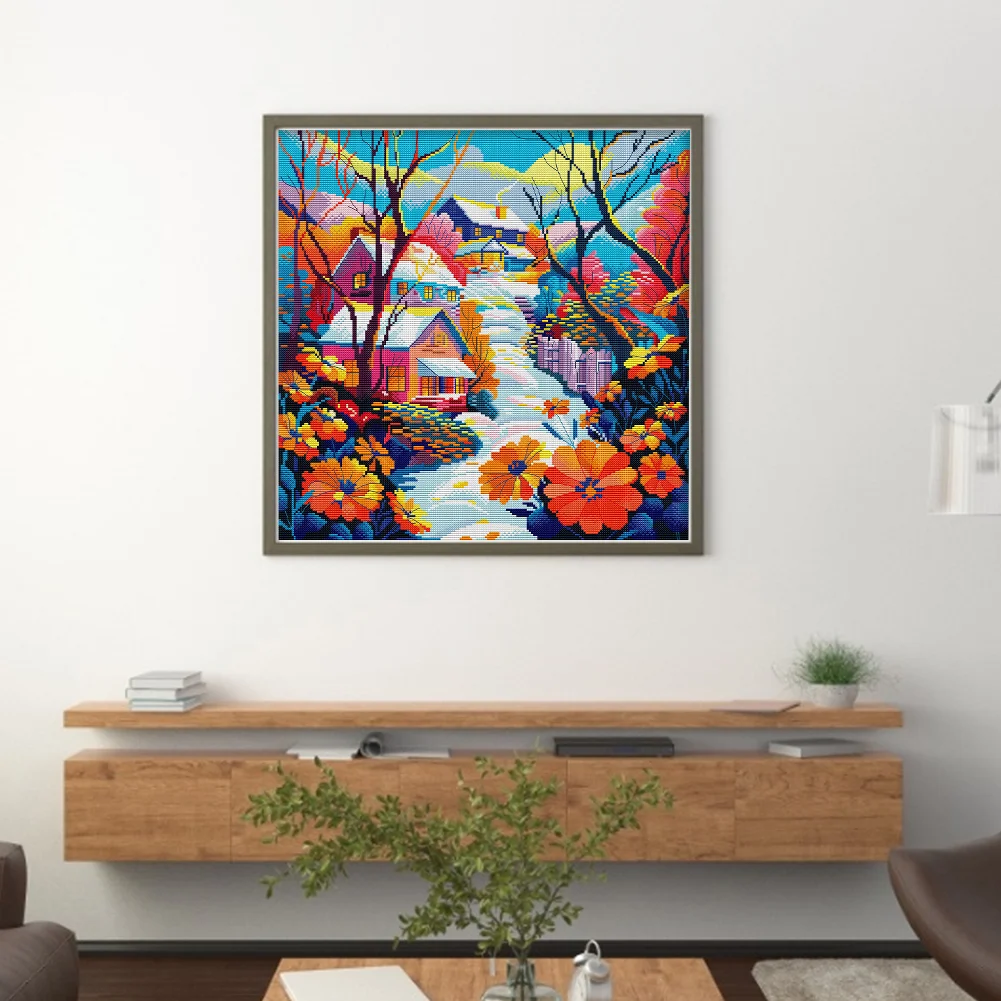 14CT Full Counted Cross Stitch - Snow(Canvas|43*43CM)