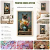 Siamese Cat Flowers-11CT Stamped Cross Stitch 40*70cm(Big Size) tapestrymarket