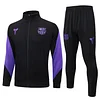 25/26 Barcelona Black (purple sleeves) long zipper Training Jacket Set