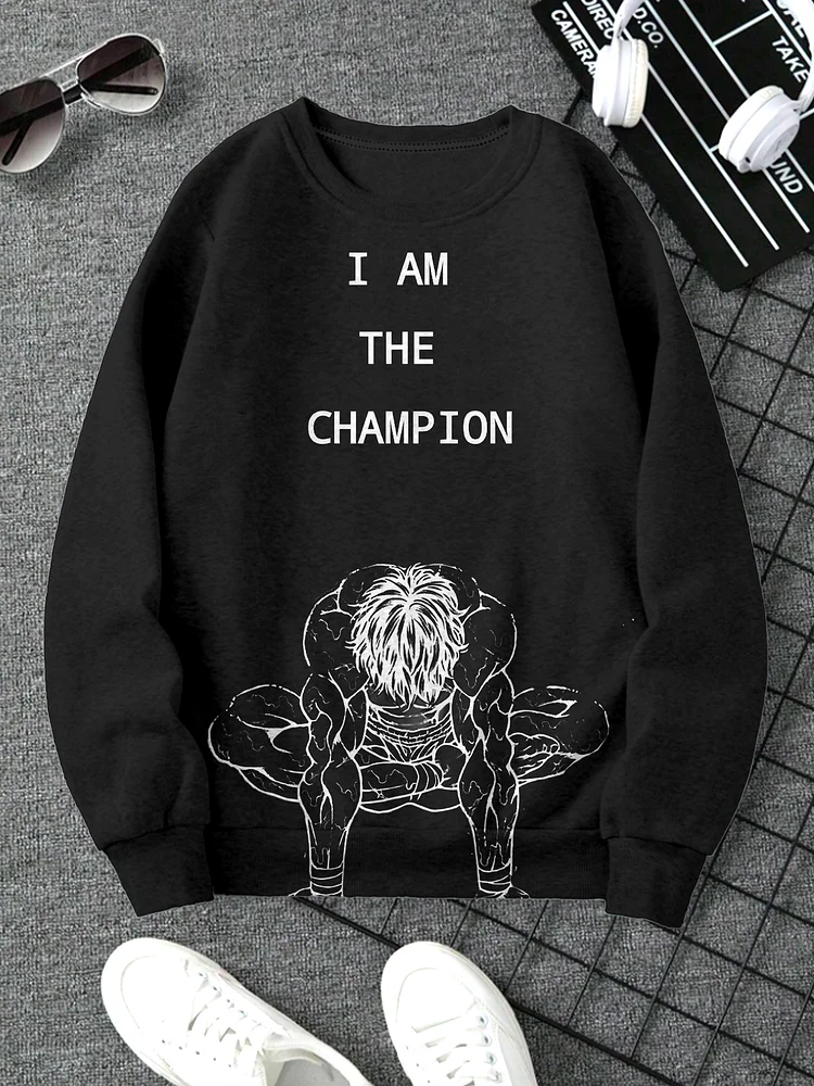 Men's I Am The Champion Printed Casual Sweatshirt