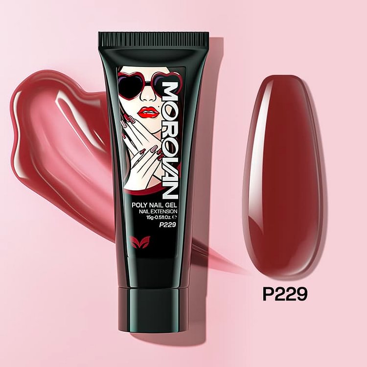 Maroon Red Poly Nail Gel
