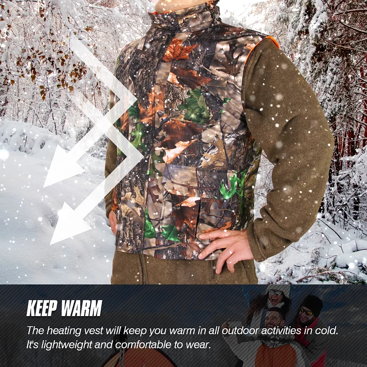 Camouflage and Orange Reversible Hunting Vest, Vest Jacket