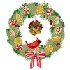 (US Only)Special Shaped Crystal Painting Wreath with LED Light 29x26cm (Xmas Bell)