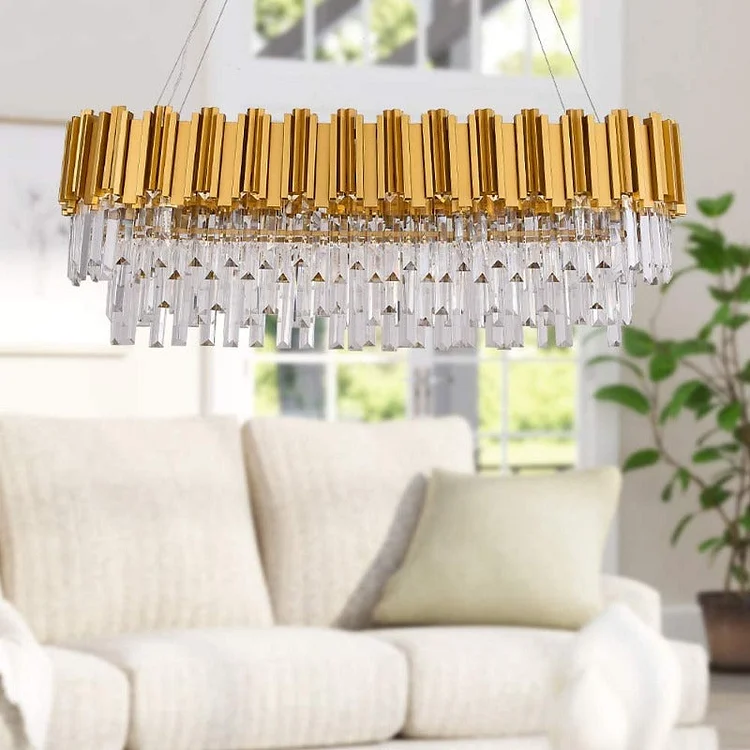 Rectangular Chandelier Gold Light Fitting Modern Lighting Vjlight